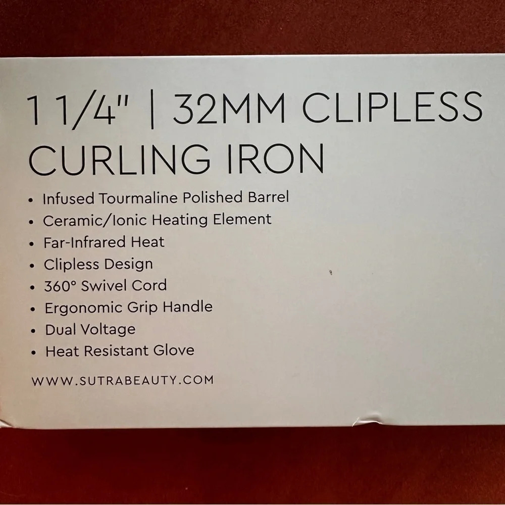 SB2 Sutra Clipless Curling Iron with Heat Protector Glove - NEW - Picture 6 of 7